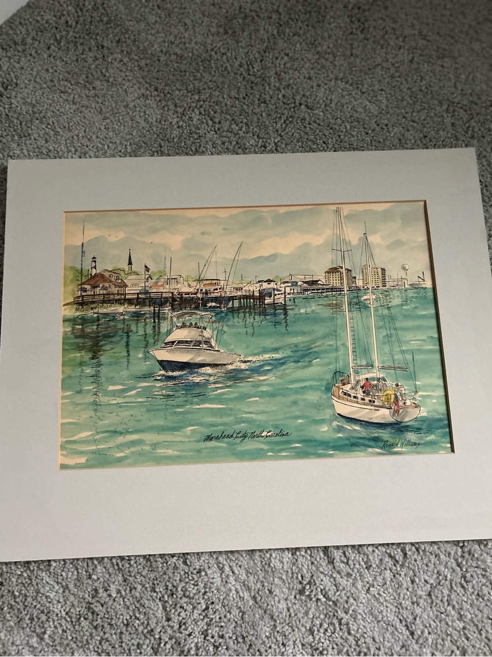 Morehead City Downtown near The Sanitary by water Harbor Scene.